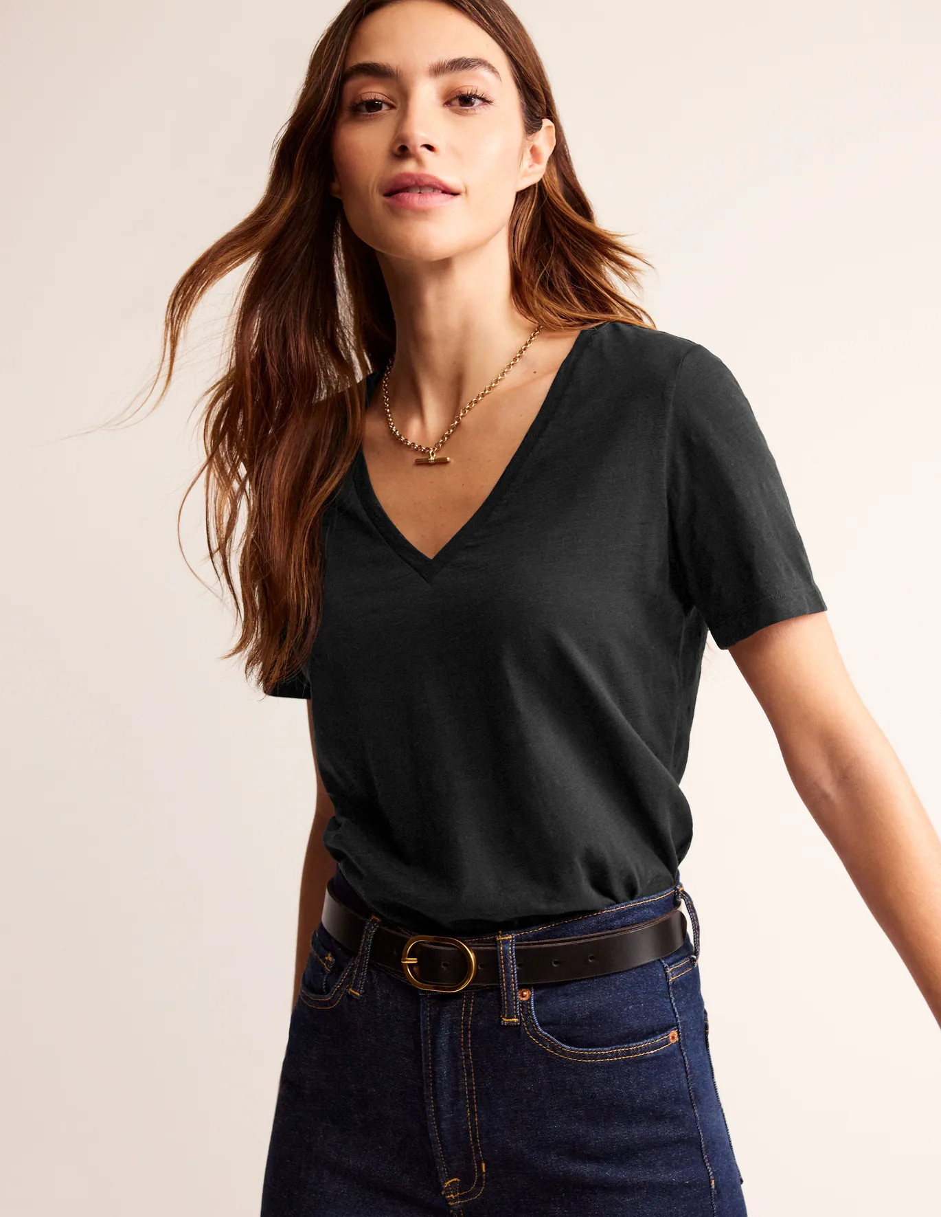Regular V-Neck Slub T-shirt | Boden (US)