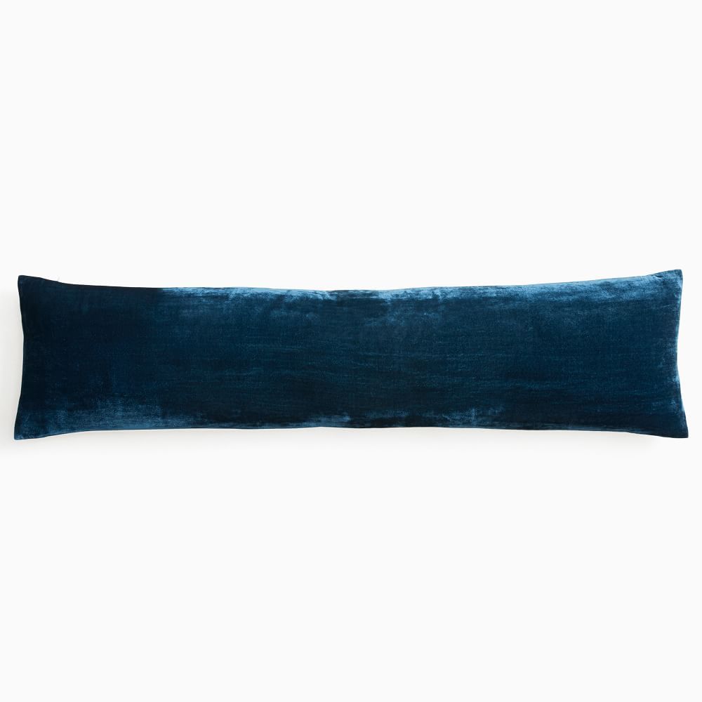 Lush Velvet Pillow Cover, 12&amp;quot;x46&amp;quot;, Regal Blue | West Elm (US)