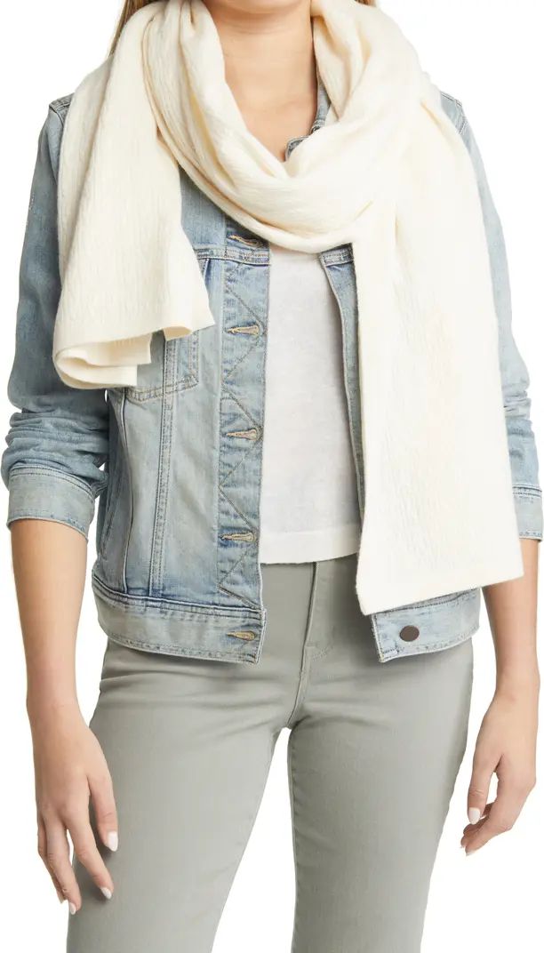 Cabled Rib Wool & Recycled Cashmere Scarf | Nordstrom