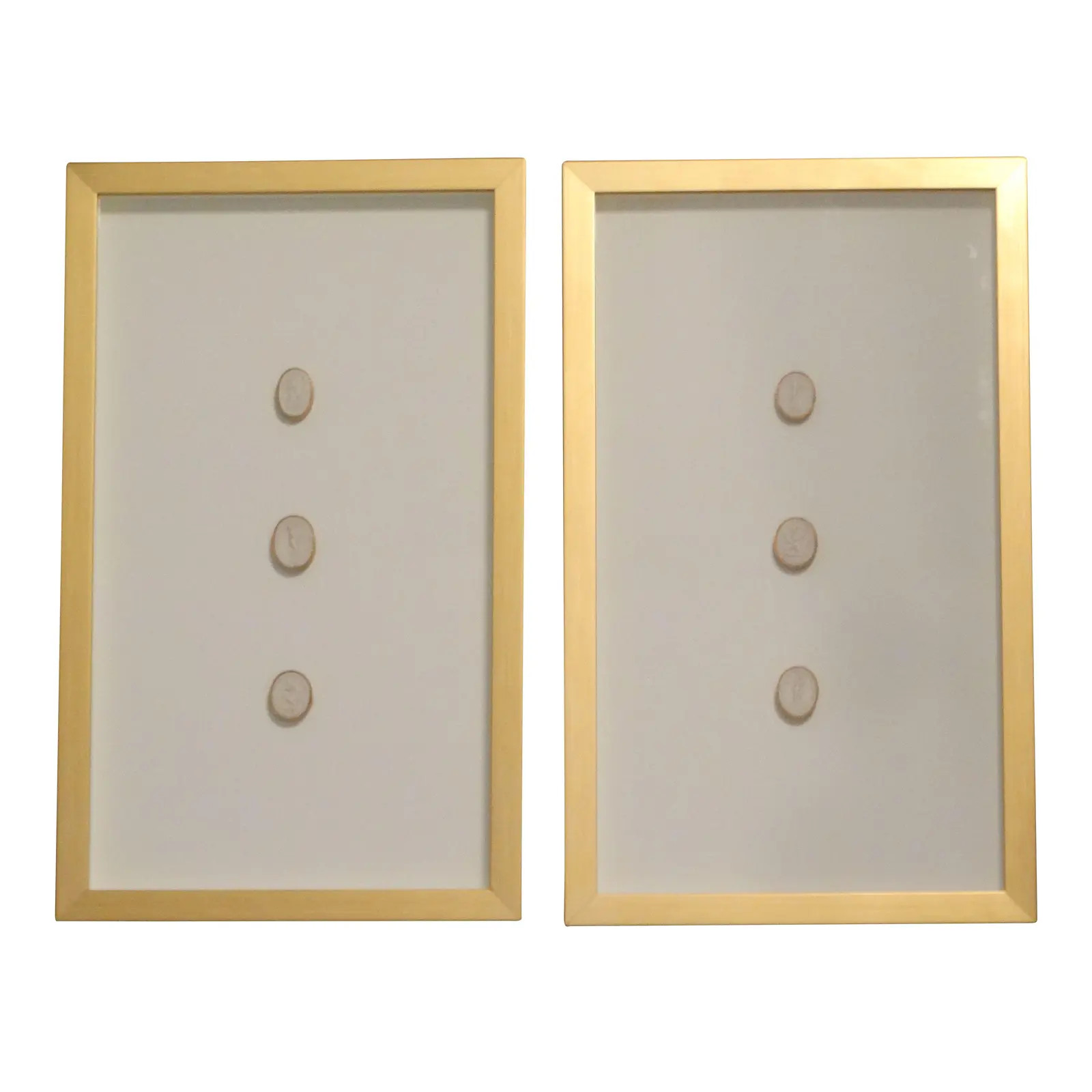1820's Framed Genuine Antique Grand Tour Intaglios, Set of 2 | Chairish