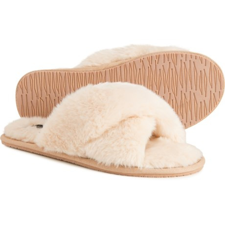 Clarks Crisscross Slide Slippers - Faux Fur (For Women) | Sierra