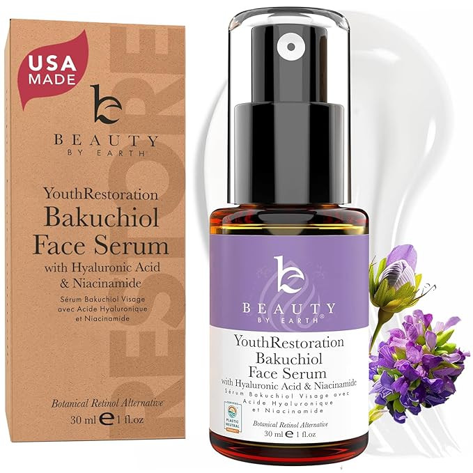 Bio Retinol Alternative Bakuchiol Serum - Smooths Skin & Reduces Fine Lines, USA Made with Natura... | Amazon (US)