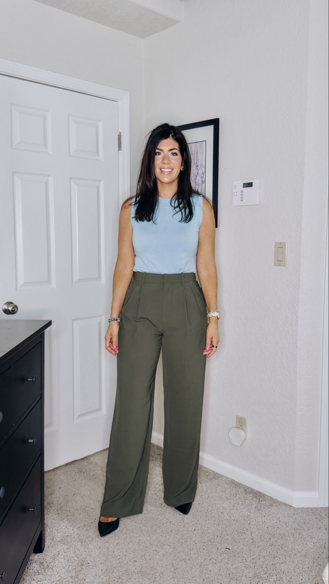 My favorite work pants- pants 2 regular
I wear a 29 regular fit tall in these
The also come in curvy fit and linen 

#LTKMidsize #LTKTall #LTKWorkwear