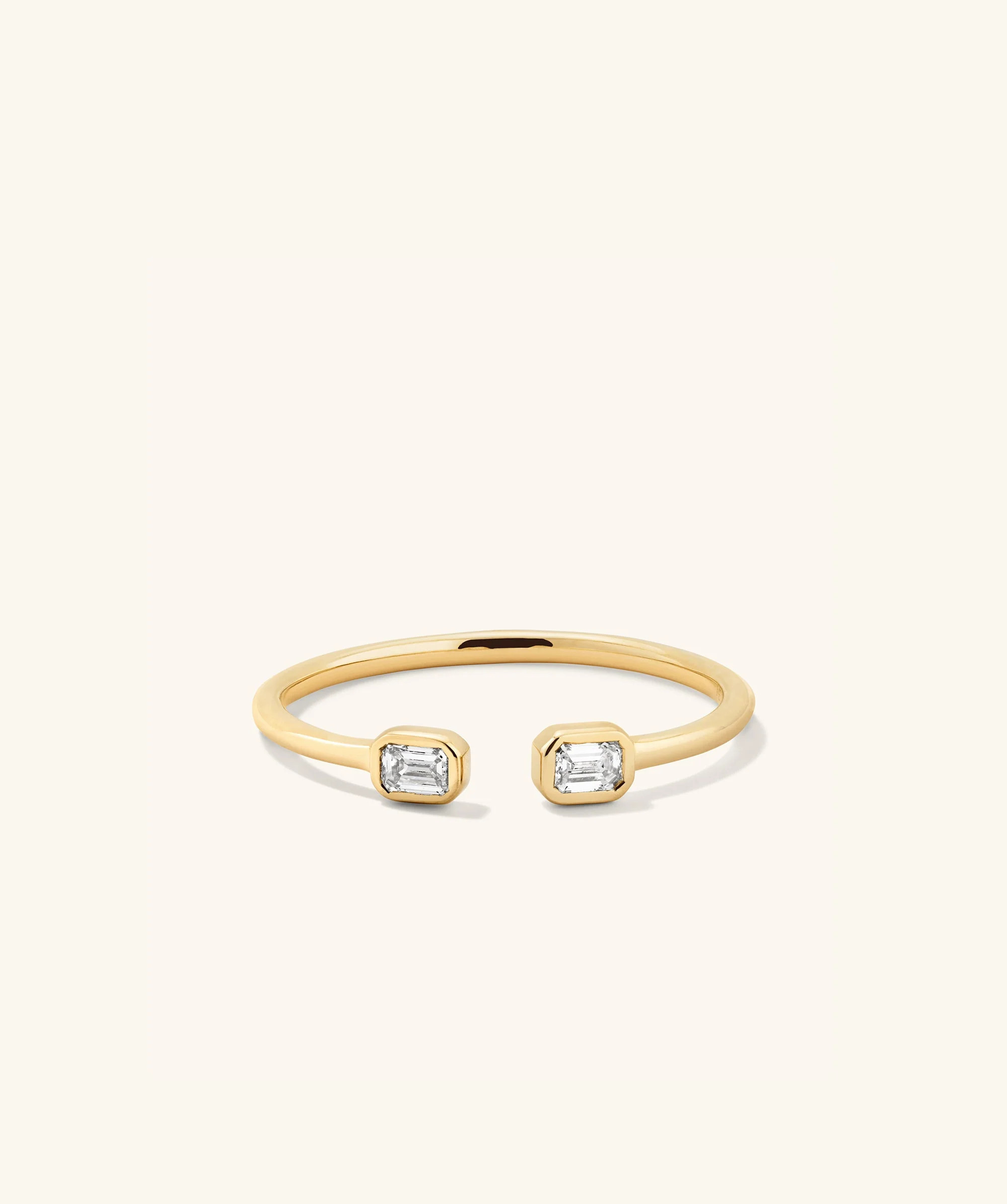 Lab Grown Diamond Emerald Cut Open Ring | Mejuri Fine Crew