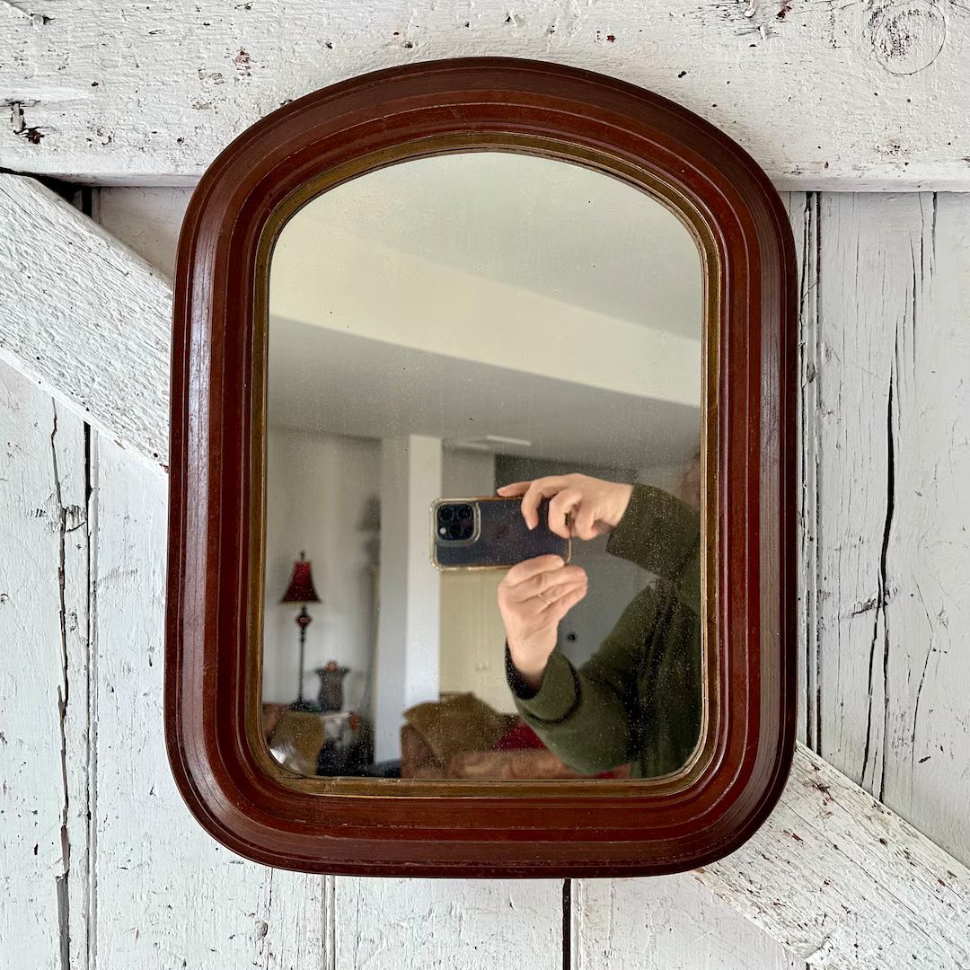 Antique Arched Mirror Wood Frame Primitive Farmhouse Wavy Mirror 13 X 17 Inch Mirror - Etsy | Etsy (US)