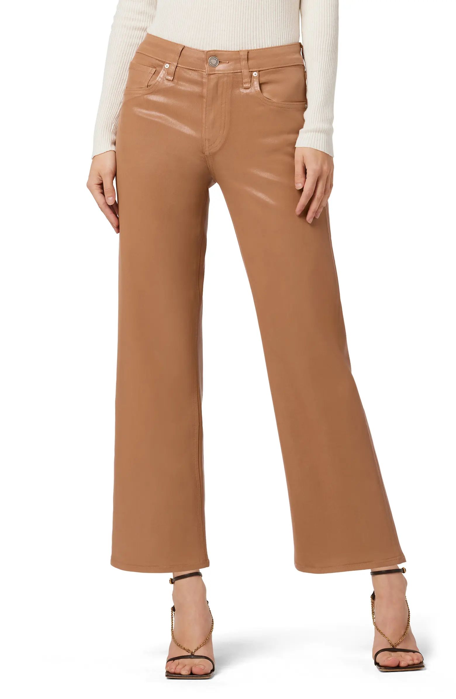 Rosie Coated High Waist Ankle Wide Leg Jeans | Nordstrom