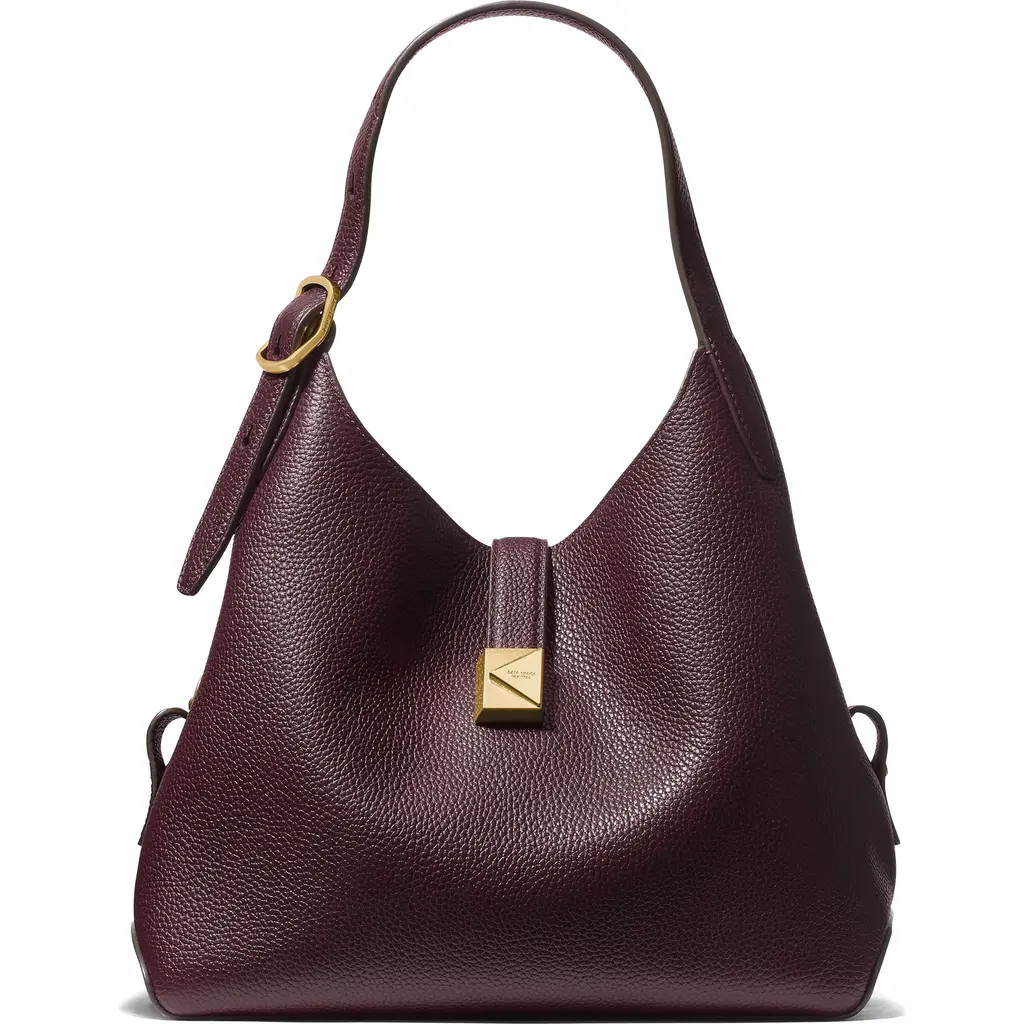 Kate Spade New York deco pebbled leather shoulder bag in Blackberry Jam at Nordstrom Rack | Nordstrom Rack