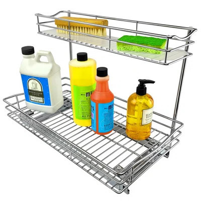 LYNK PROFESSIONAL Pull Out Under Sink Kitchen Cabinet Organizer - 11.5 in. Drawer - Sliding Shelf Organizer for Cabinets and Undersink Storage Shelves | Wayfair North America