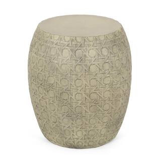 Tim Antique Yellow Stone Outdoor Patio Side Table | The Home Depot