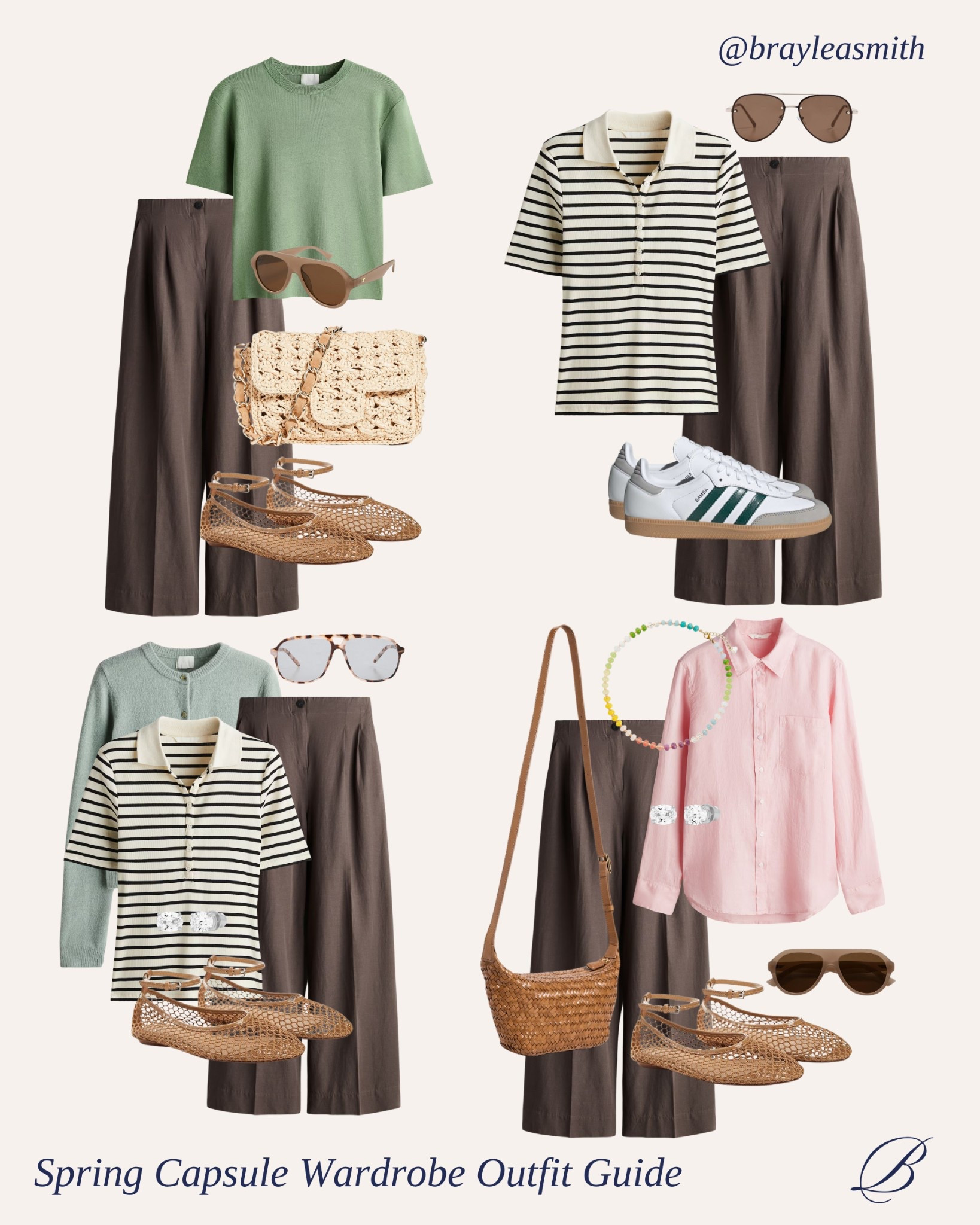 Spring Capsule Wardrobe | Under $300 

If you’re in need of a spring outfit refresh, this is for you! I’ve compiled 7 items that can all be styled interchangeably. Simply pick a top, bottom & then accessorize with your shoes & accessories ✨ 

I’ve made recommendations for shoes & accessories but please use whatever you have or tailor them to your personal style.

I hope this makes getting ready so simple, exactly as it should be. 

Please don’t hesitate to ask any questions on this post & my DMs are always open on instagram @brayleasmith

ps. everything is saved to a spring capsule collection here on LTK

#ltku #ltksalealert #ltkfindsunder50 #ltkfindsunder100 #ltkstyletip #ltkshoecrush #ltkseasonal 