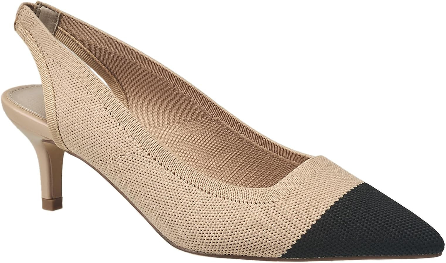 Amazon.com | French Connection Ladies Viva Slingback Kitten Heel - Nude Black - Size 7 | Pumps | Amazon (US)