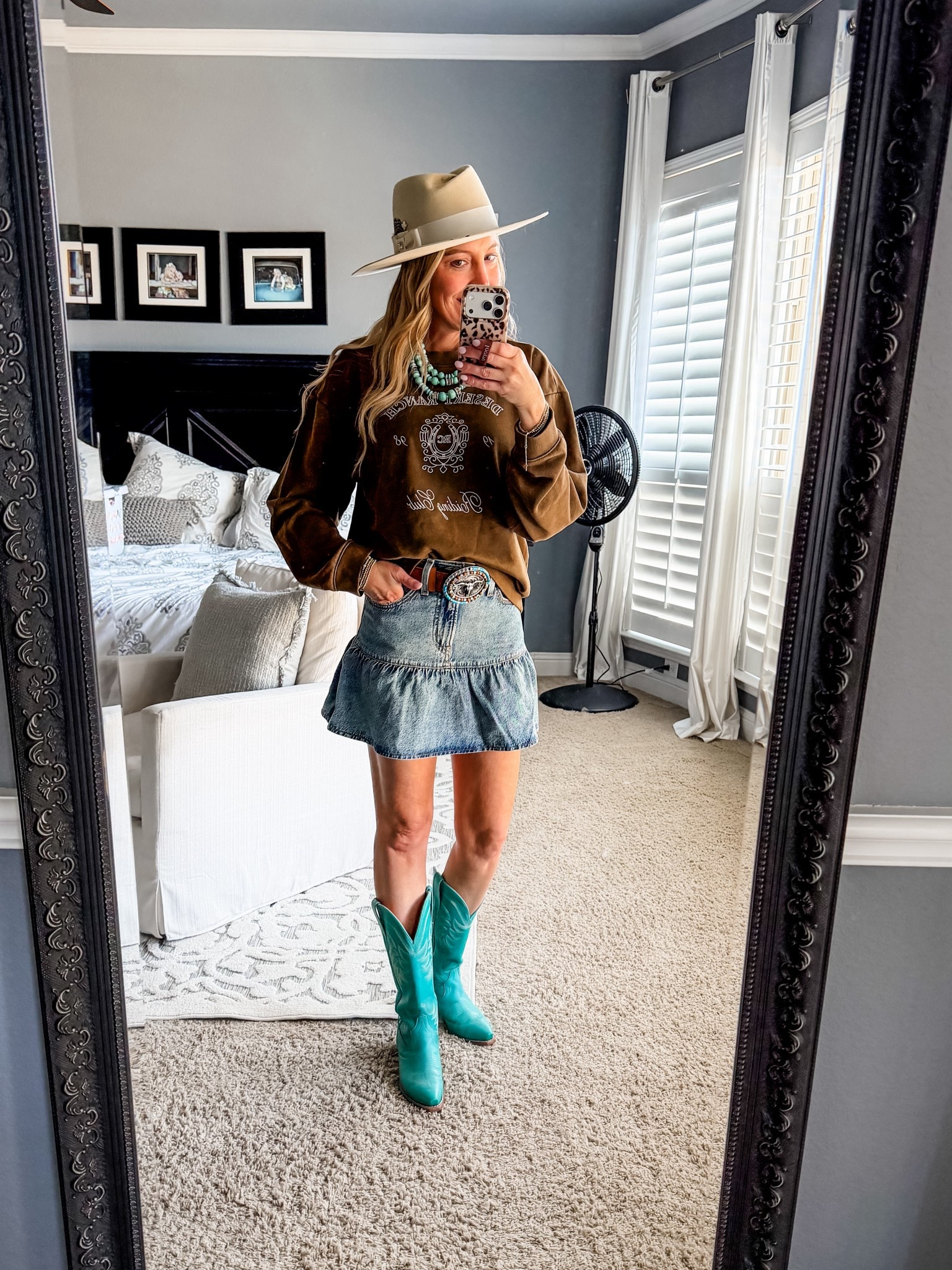 This outfit is so cute! Obsessed with this denim skirt paired with this sweatshirt. Everything runs tts. I’m wearing a medium in the sweatshirt. 

Concert outfit | country concert outfit | rodeo outfit | western outfit | boots | cowboy boots | date night | Nashville outfit | travel | denim skirt | jean skirt| sweatshirt | western belt | spring outfit | hat | cowboy hat | Target @Target 



#LTKmomlife #LTKFestival #LTKootd