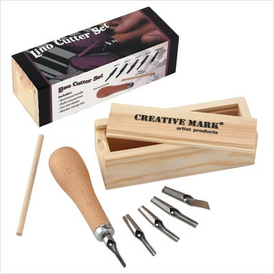 Creative Mark Linoleum Carving Tools Set with Ergonomic Beechwood Handle, 5 Tempered Steel Blades, Block Printing Linocut Tools for Soft Linoleum or | Target