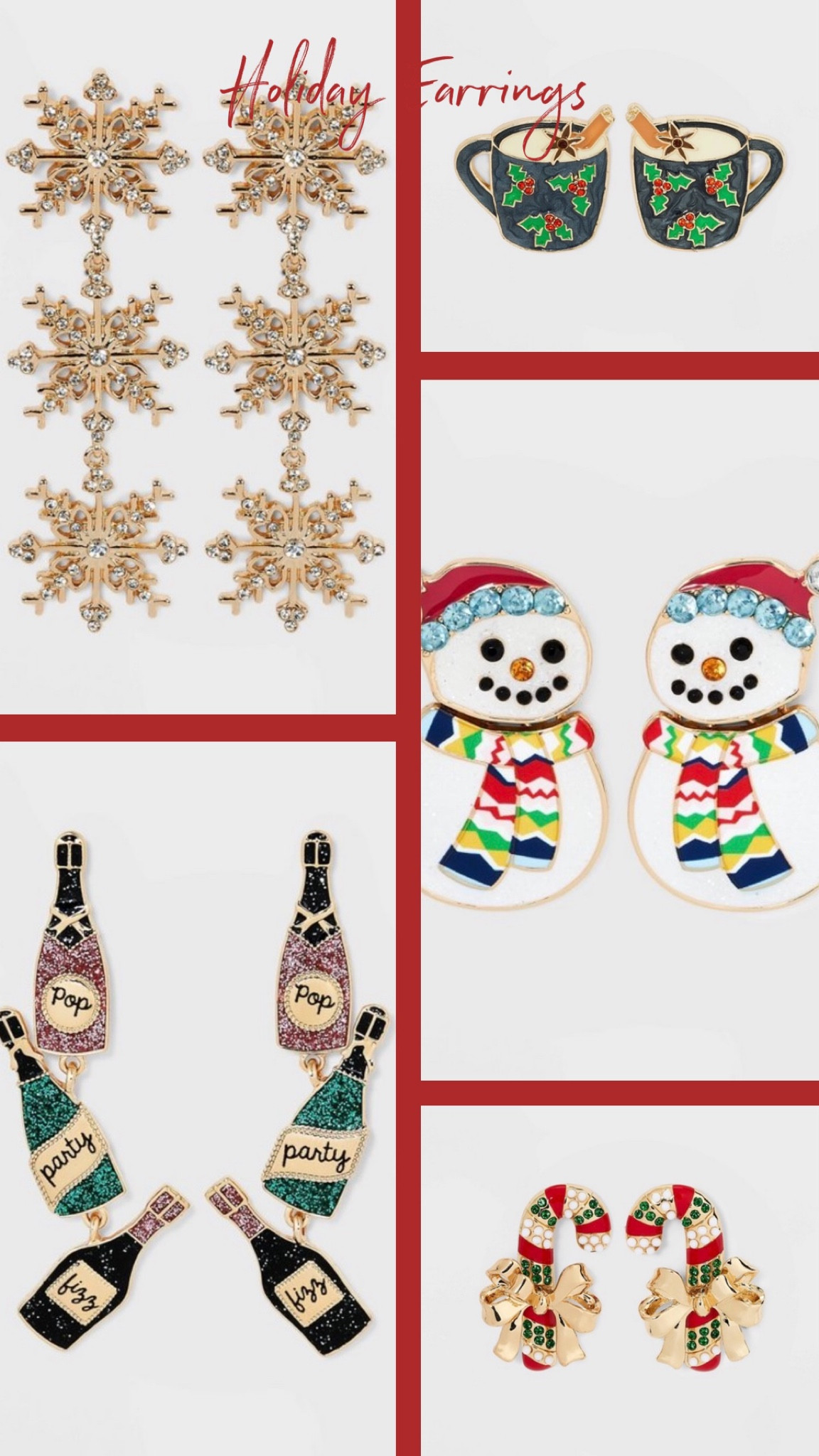 Holiday earrings for that fun ugly sweater or holiday party.  On sale now at Target! Get them before they are gone.  

#LTKSeasonal #LTKsalealert #LTKHoliday