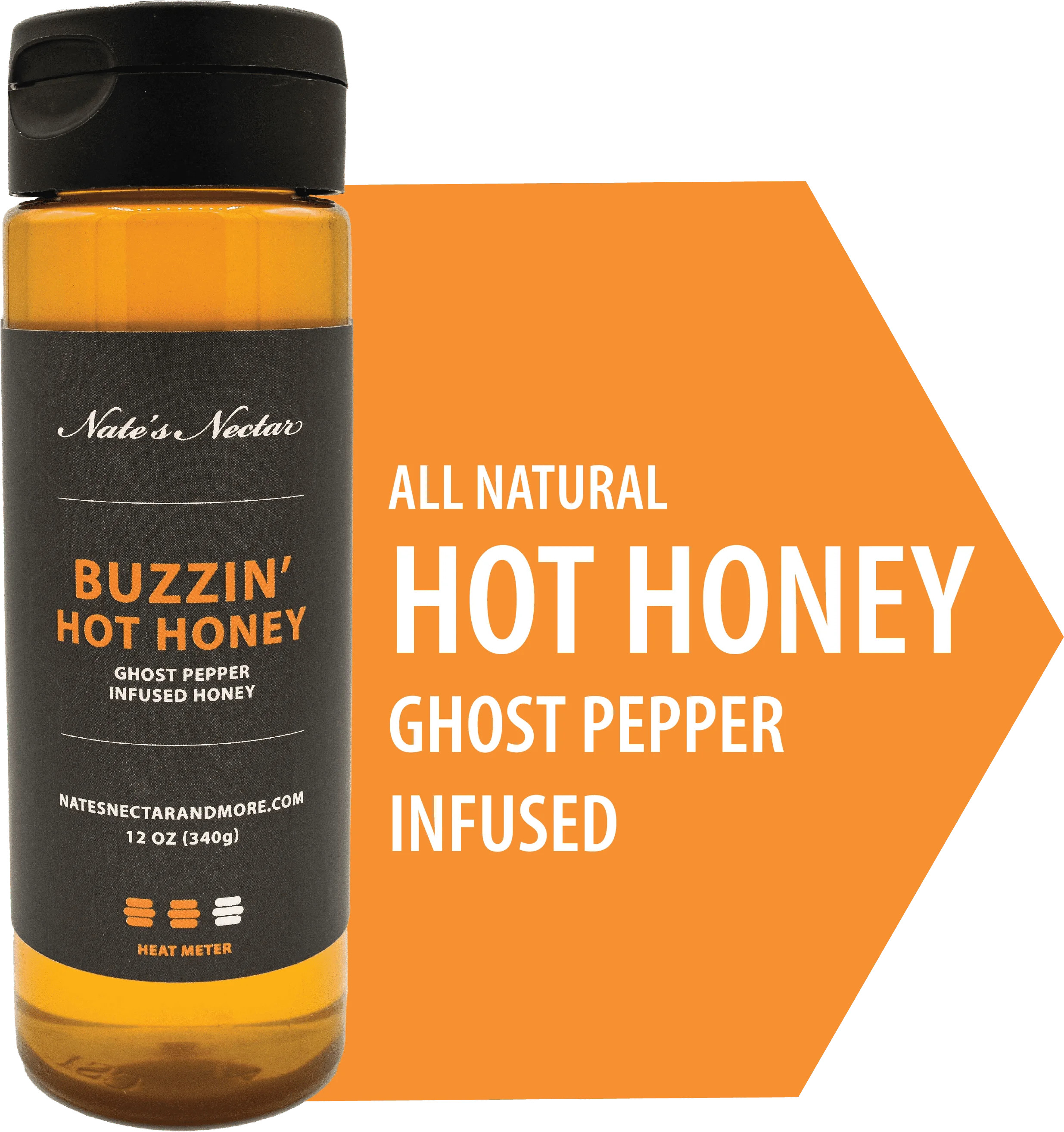 Buzzin' Hot Honey, Ghost Pepper Infused Honey, Nate's Nectar, 12 oz | Walmart (US)