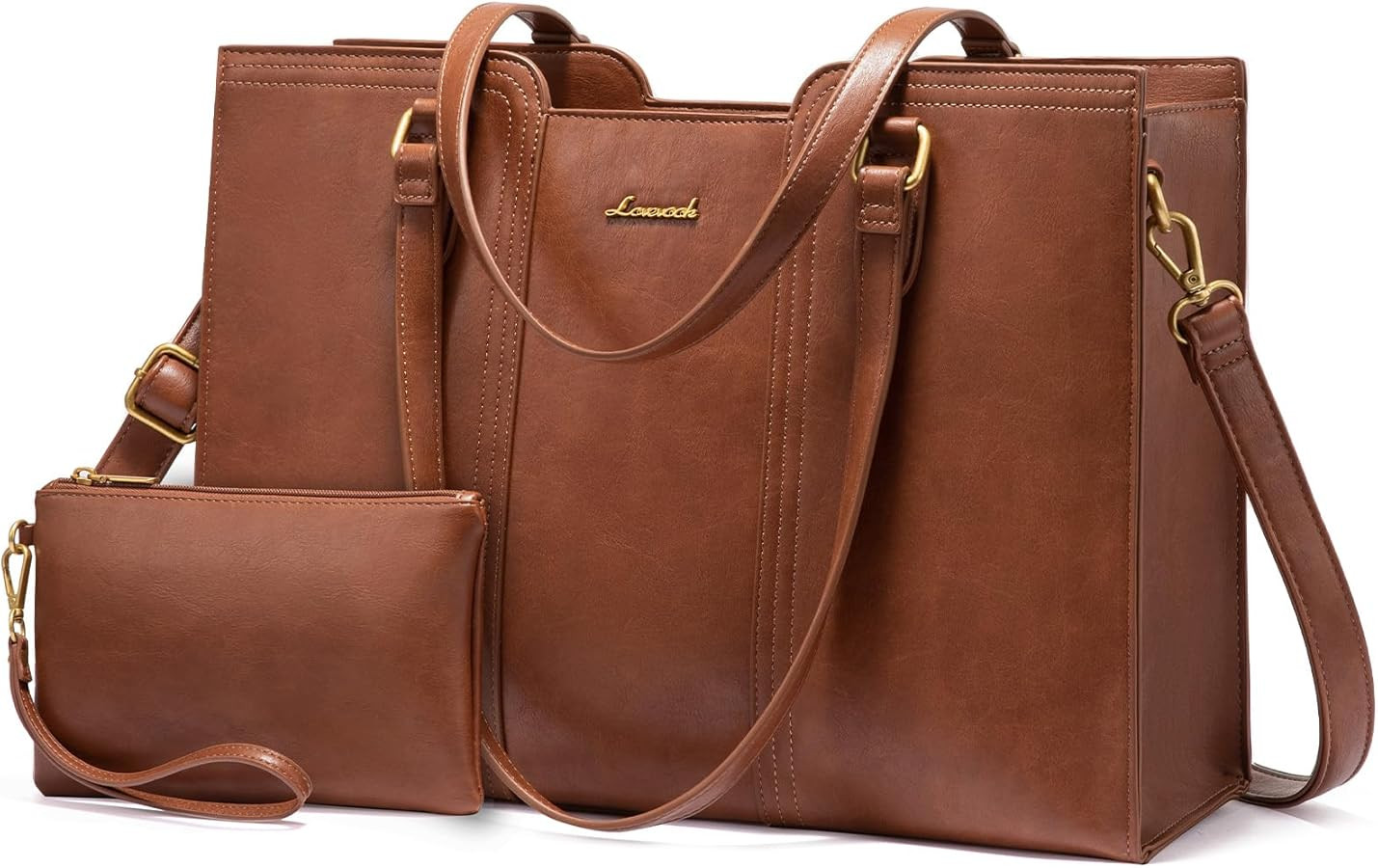 LOVEVOOK Laptop Bag for Women - Waterproof Work Bag for Women & Vintage Laptop Tote Purse with Wr... | Amazon (US)