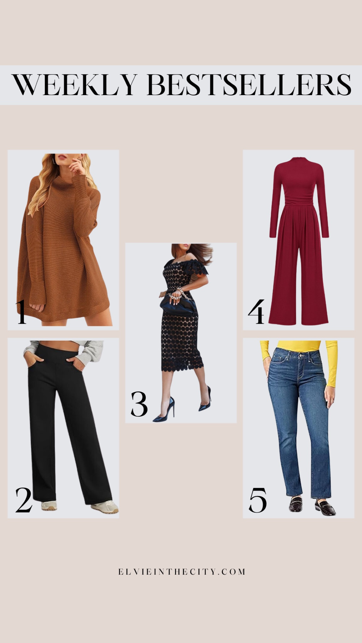 Last week’s bestsellers include a slouchy tunic sweater, fleece lined wide leg pants, a lace midi dress, a long sleeve mock neck jumpsuit, and straight leg shaping jeans.

Fashion over 40, fall outfit, fall sweater, fall dress, wedding guest dress, loungewear, athleisure 

#LTKStyleTip #LTKOver40 #LTKFindsUnder50