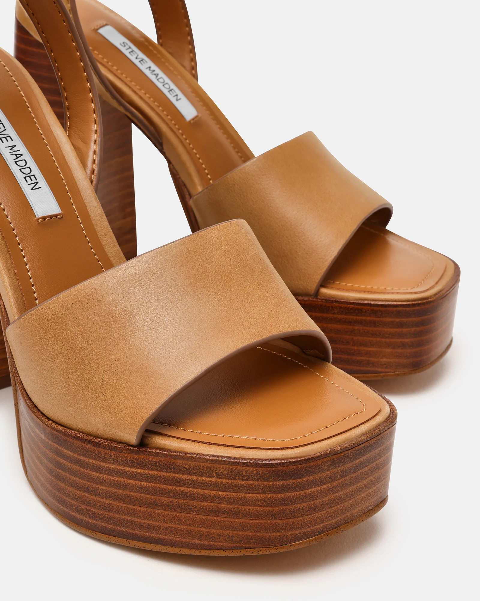 FLORIA Banana Leather Women's Platform Square-Toe Block Heel | Steve Madden (US)