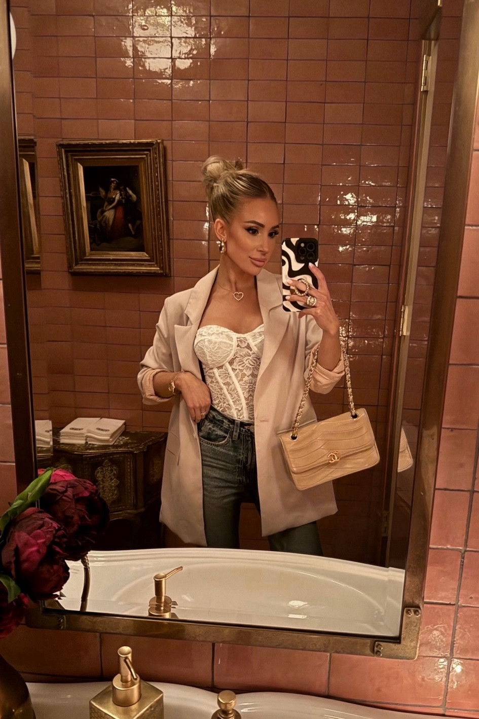 Wearing smallest size on top
Jeans are Zara


#LTKMostLoved Date night outfit ootn lace bodysuit oversized blazer

#LTKSeasonal #LTKfindsunder100