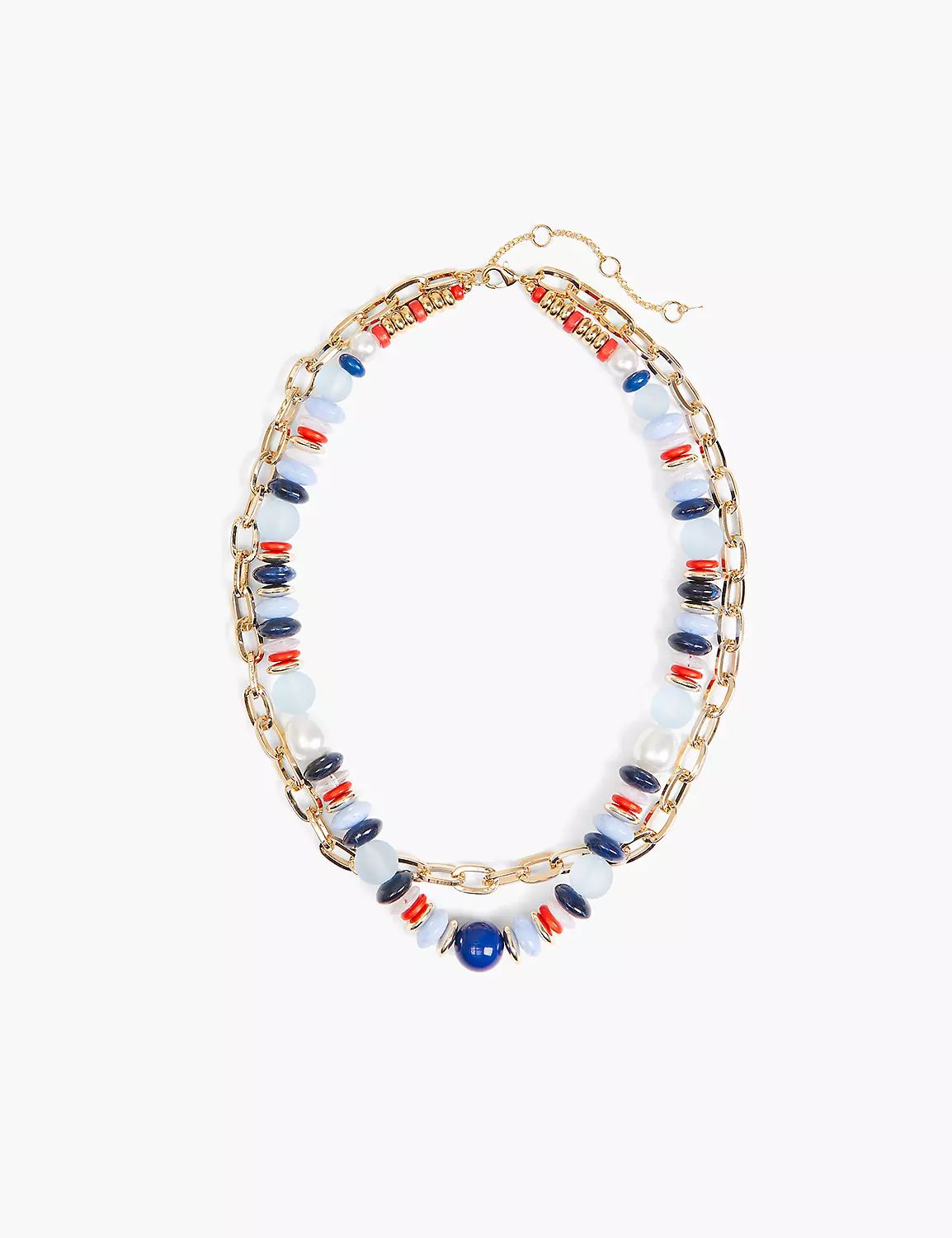 Red, White & Blue Beaded Necklace | LaneBryant | Lane Bryant (US)