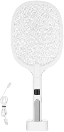 Electric Fly Swatter 3 Layers Mesh & Screen Display 1500mAh Battery White | Amazon (US)