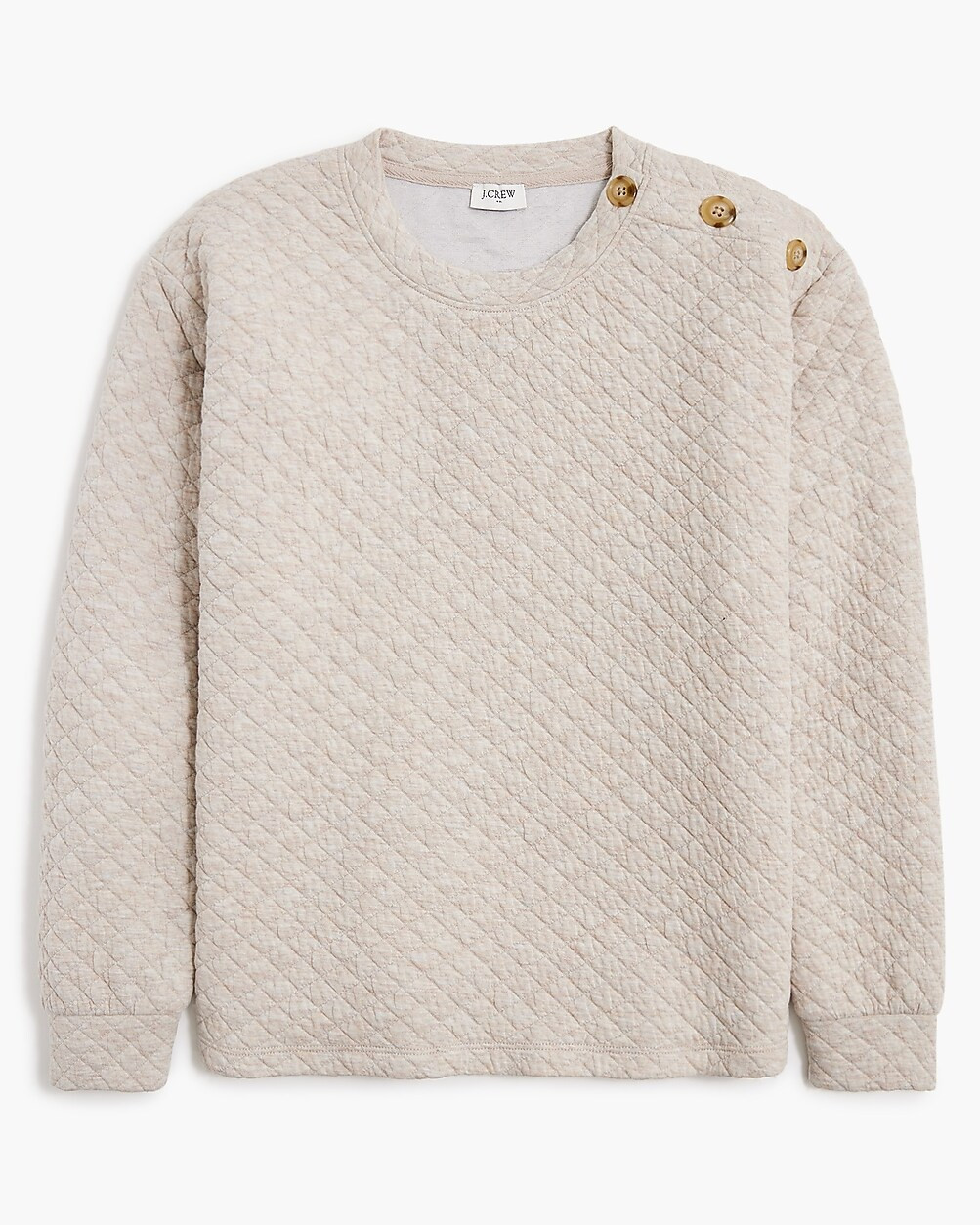 Quilted button-neck sweatshirt | J.Crew Factory