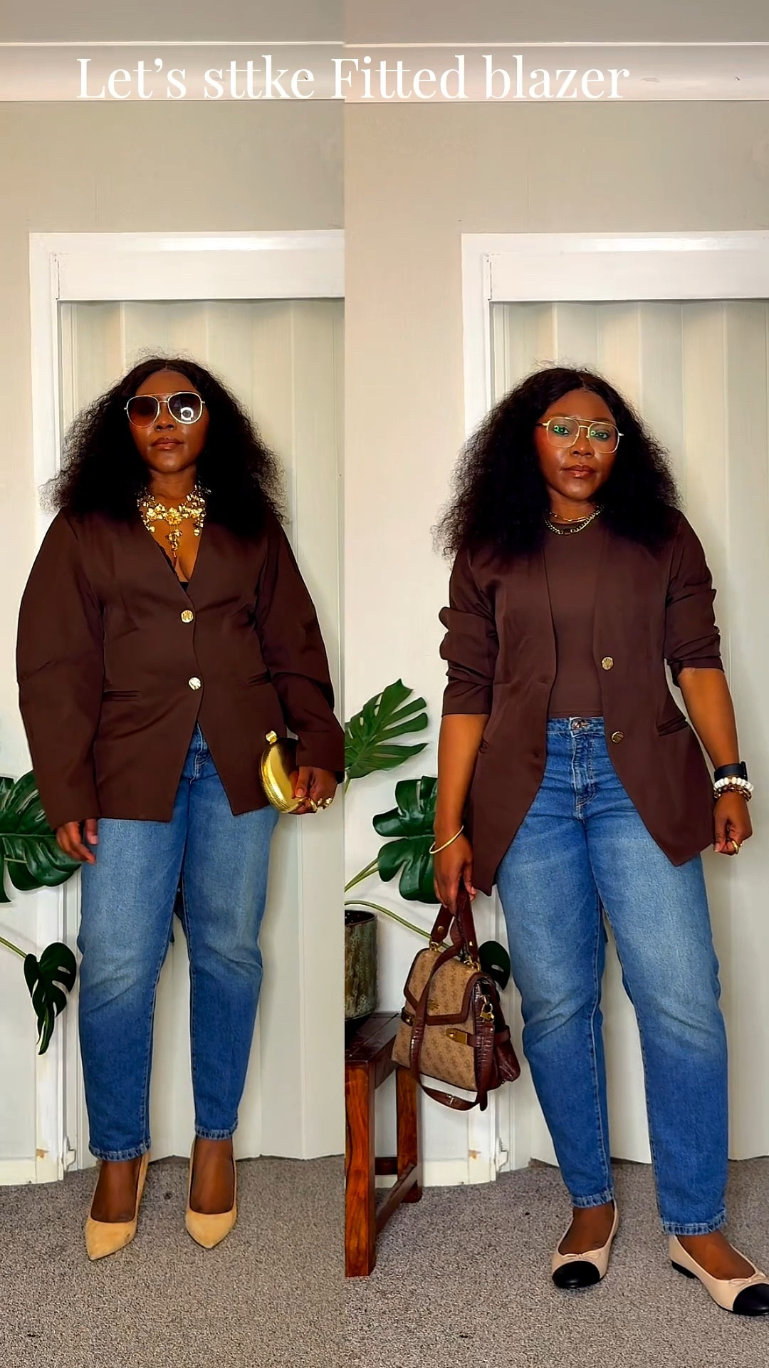 Brown fitted blazer and jeans look for spring. #springoutfit 

#LTKmidsize #LTKuk #LTKspring