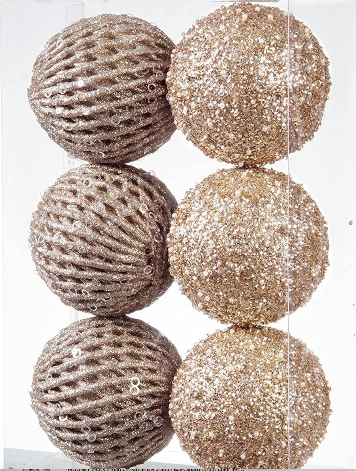 3.15" Christmas Ball Ornaments 12 pcs Glitter Sequin Balls Christmas Tree Balls Xmas Hanging Balls f | Amazon (US)