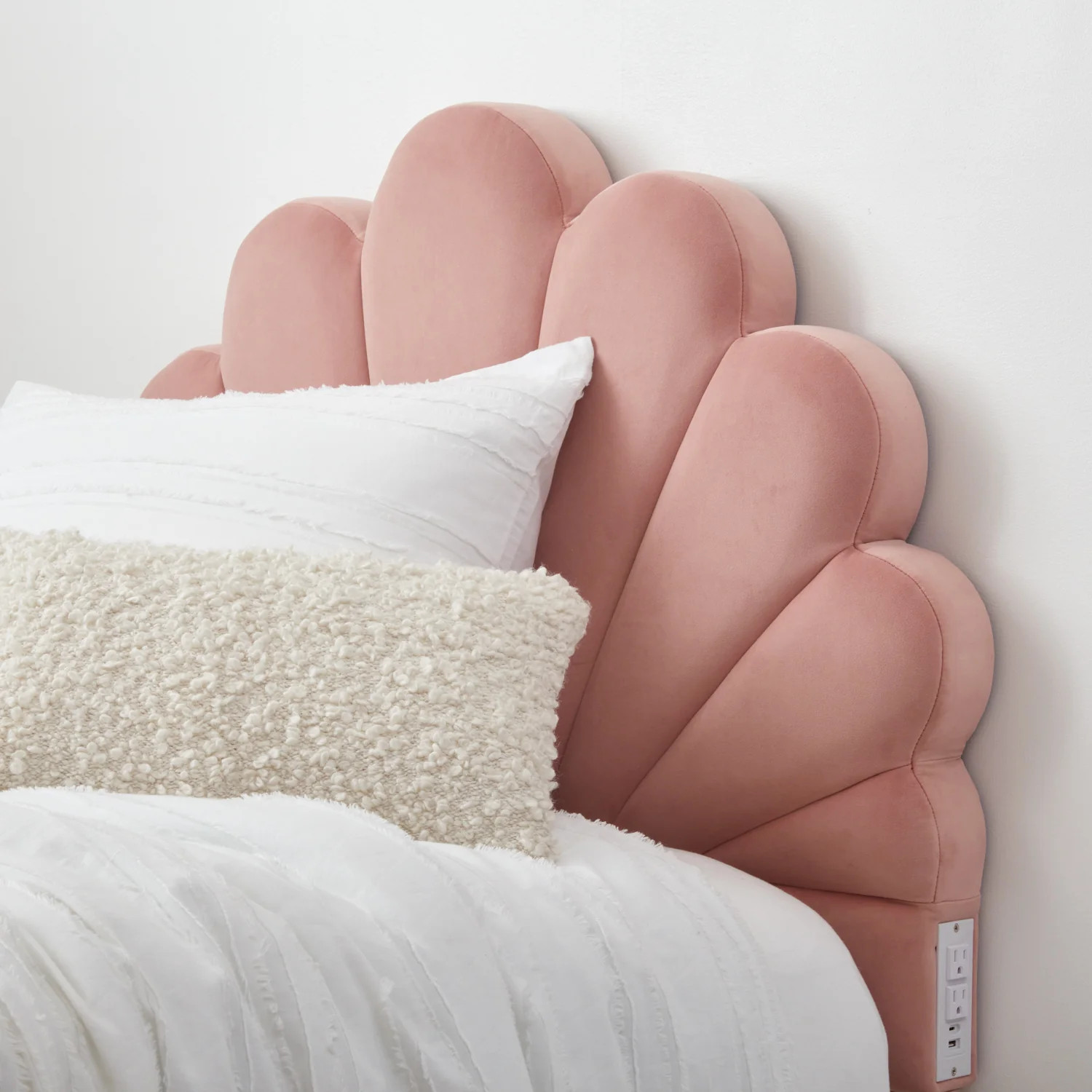 Ella Charging Shell Headboard | Dorm Essentials - Dormify | Dormify
