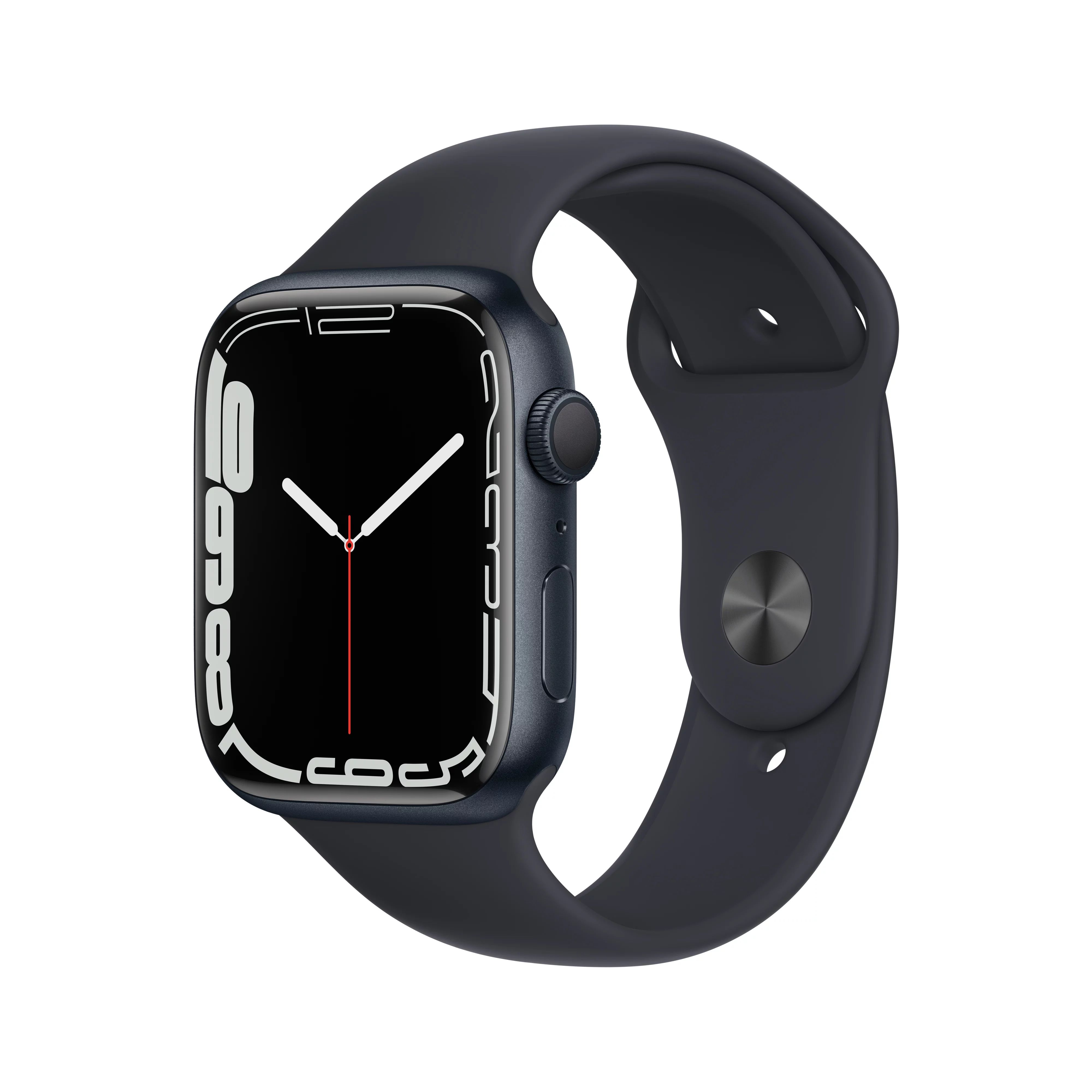 Apple Watch Series 7 GPS, 45mm Midnight Aluminum Case with Midnight Sport Band - Regular | Walmart (US)