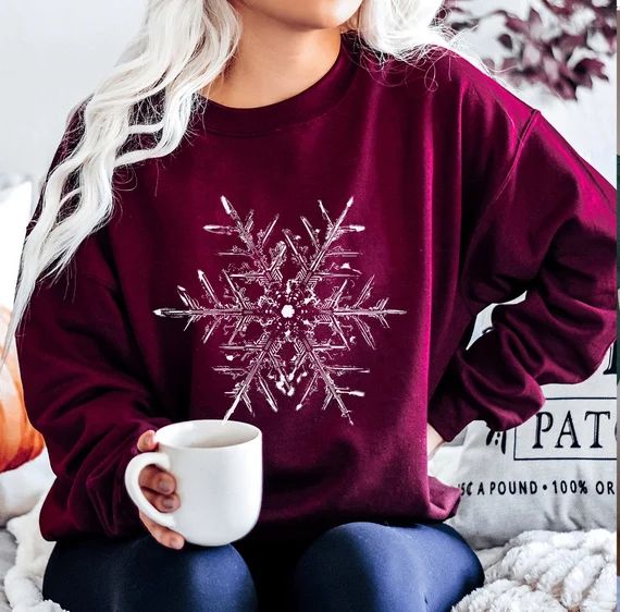 Snowflake Sweatshirt Holiday Sweater Matching Christmas - Etsy | Etsy (US)