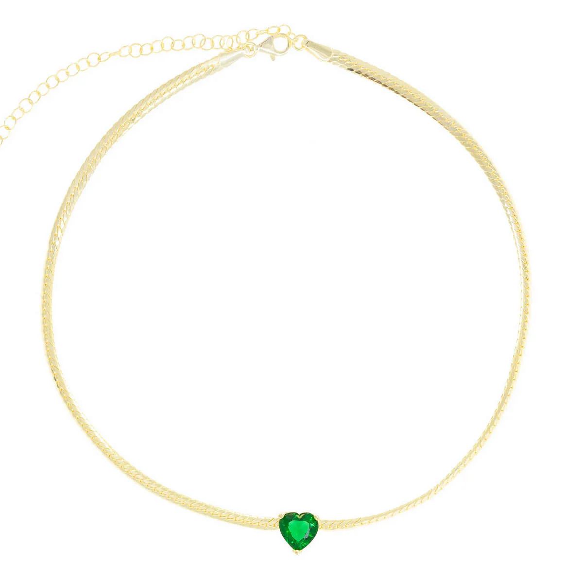 Oasis Emerald Heart Choker | Ragen Jewels