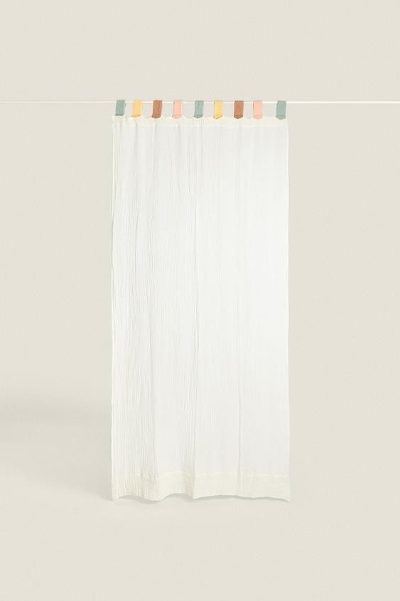 MEDIUM OPACITY COTTON MUSLIN CURTAIN | Zara US