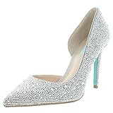 Blue by Betsey Johnson Women's SB-HAZIL Pump, Silver Satin, 5.5 M US | Amazon (US)