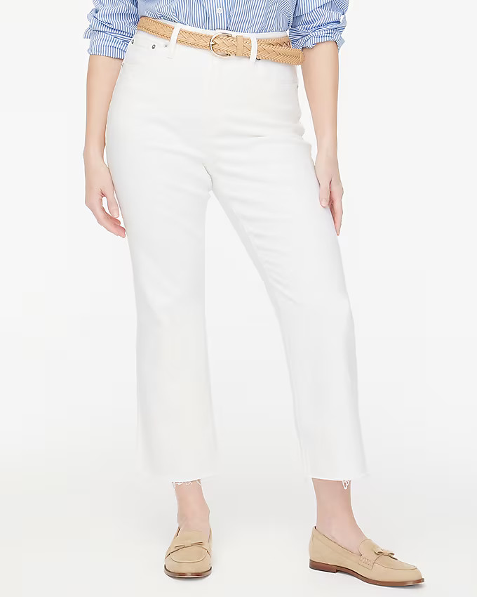Curvy mid-rise flare crop jean in signature stretch | J.Crew Factory