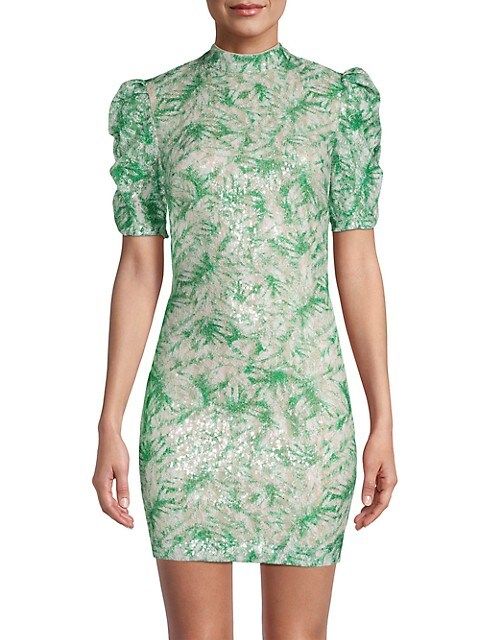 Sequin Palm Leaf Mini Dress | Saks Fifth Avenue (CA)