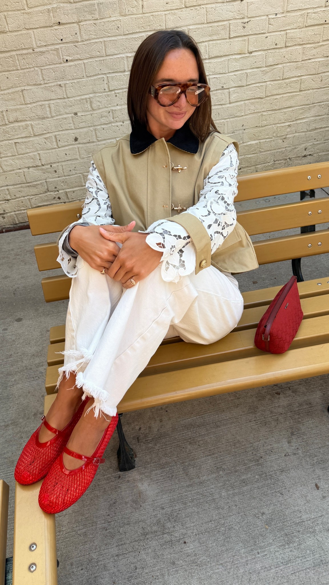 XS jacket 24 in Parke jeans! Sunnies are the halo from Jimmy Fairly