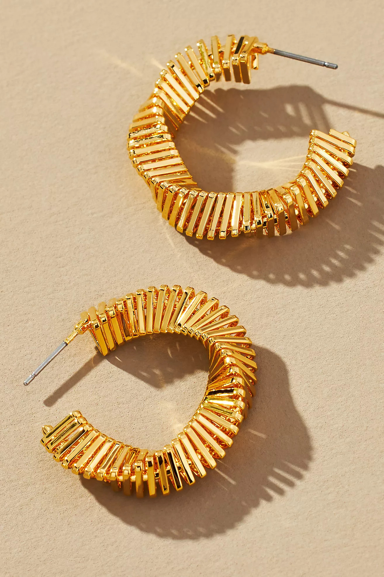 Ribbed Twisted Hoop Earrings | Anthropologie (US)