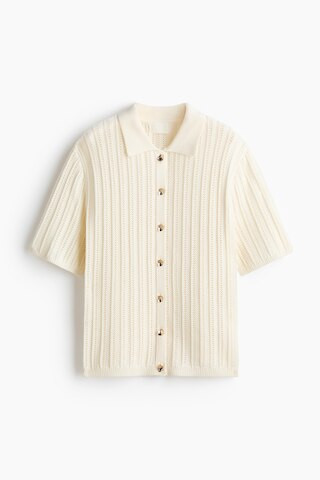 H & M - Crochet-Look Cardigan - Cream | H&M (US + CA)