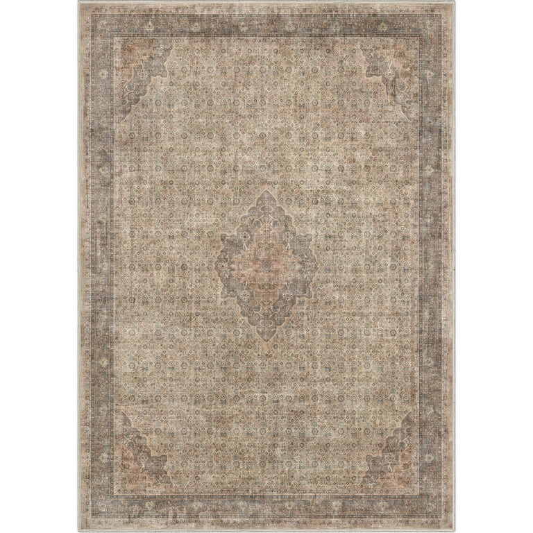 Well Woven Asha Lilith Vintage Oriental Beige Brown 5'3" x 7'3" Area Rug - Walmart.com | Walmart (US)