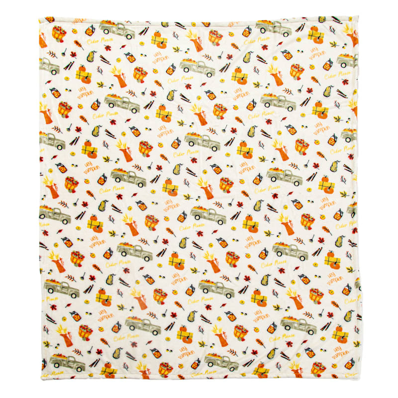 Orchard Life Toss Print Plush Throw Blanket, 50x60 | At Home