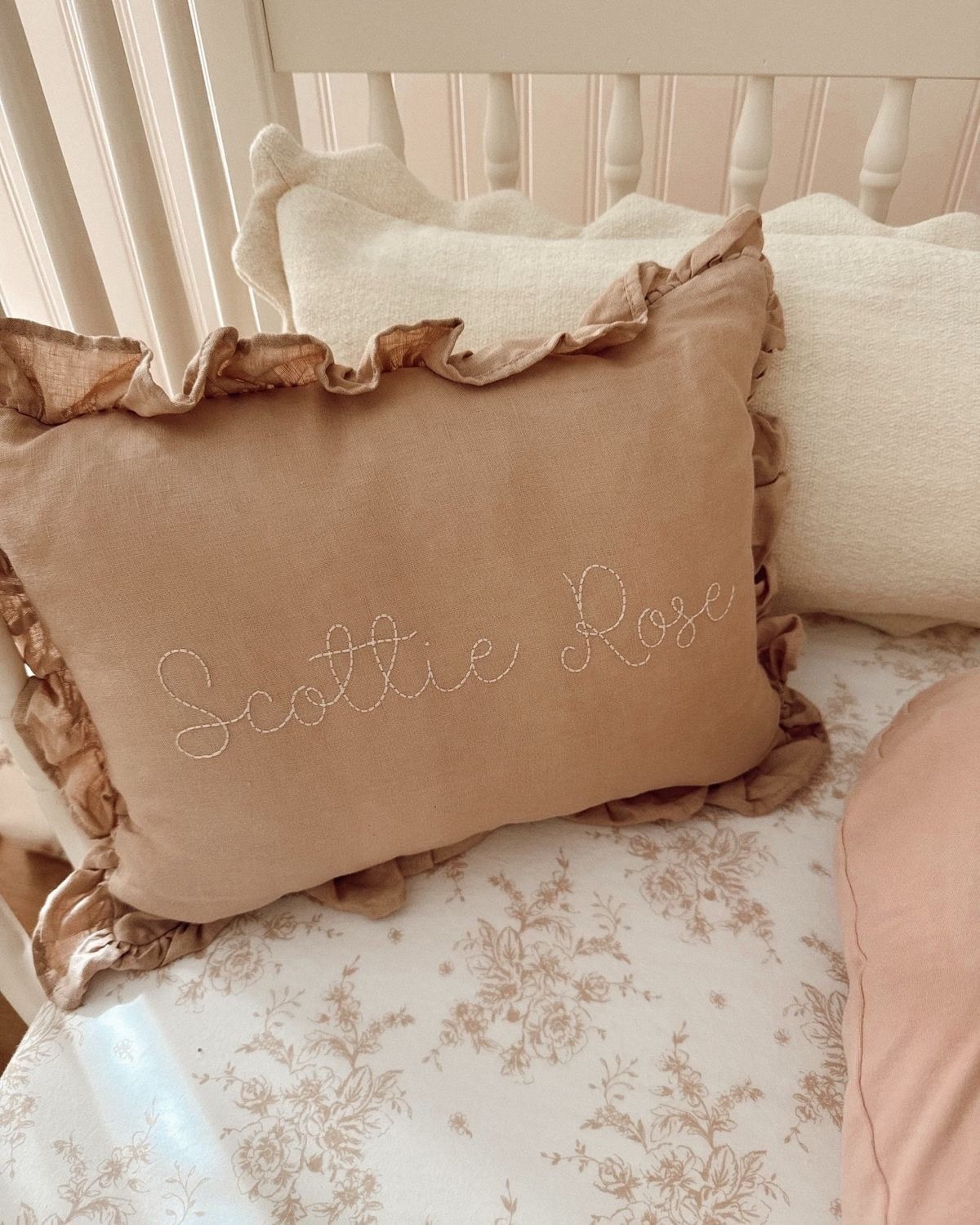 I’m just obsessed with this personalized pillow that we got for baby girls’s nursery from Etsy! This is not her name this is just what was on the listing! 🎀🩰✨ 

Can’t wait to get this in from Etsy and have it in babies’s nursery 🥹🥹🥹

#LTKmomlife #LTKBaby #LTKHome