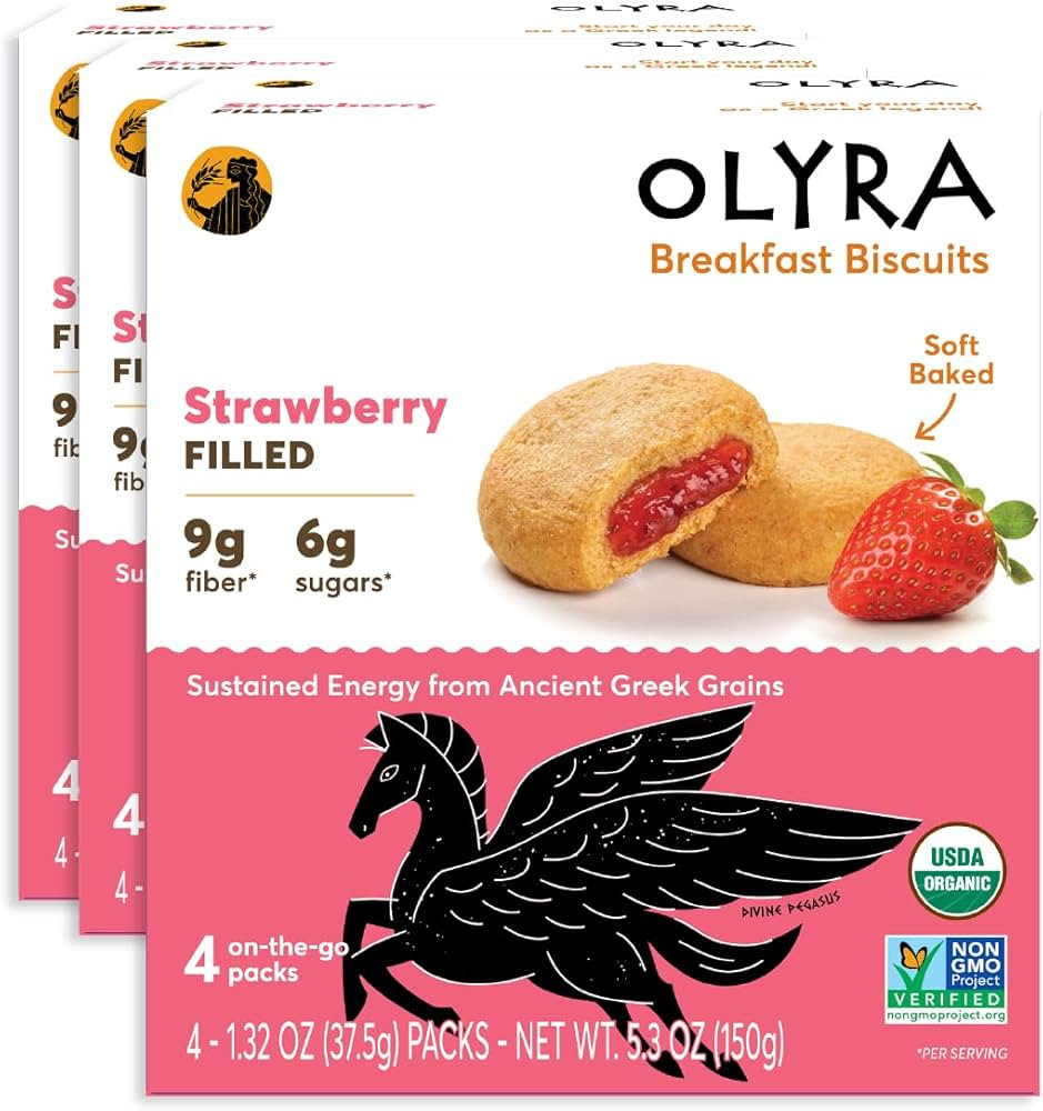 Olyra Strawberry Organic Fruit Bars, Prebiotic High Fiber Snack, Gut Health, Fruit Filled & Whole... | Amazon (US)