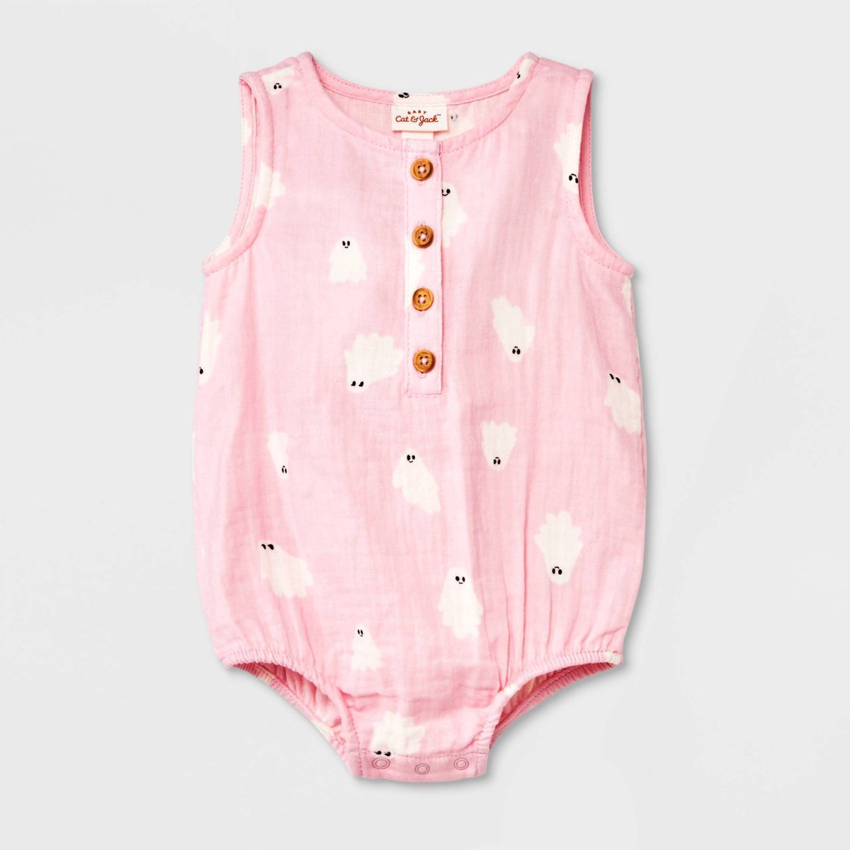 Baby Girls' Ghost Gauze Short Sleeve Romper - Cat & Jack™ Light Pink | Target