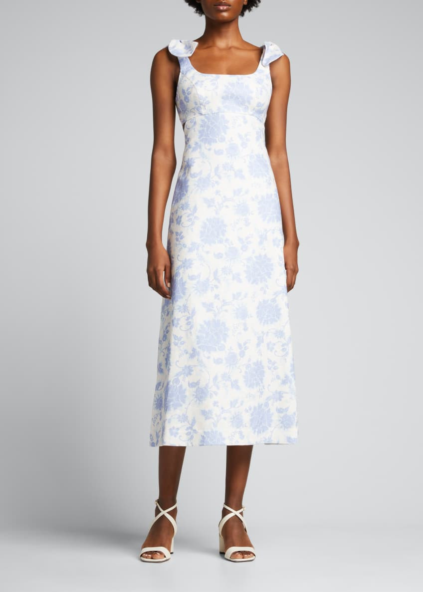 Postcard Tie-Shoulder Midi Dress | Bergdorf Goodman