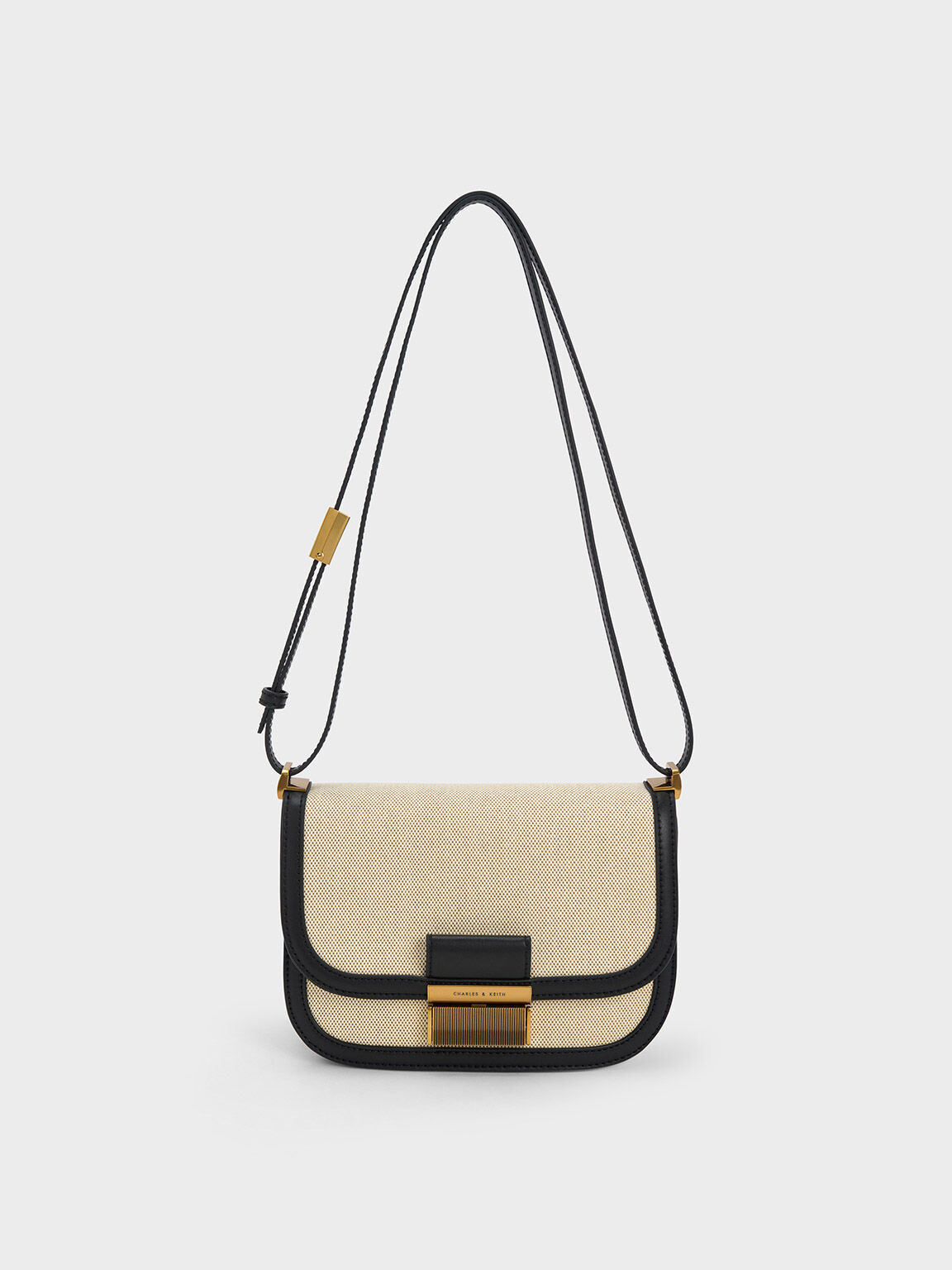 Charlot Canvas Crossbody Bag
 - Black | Charles & Keith UK