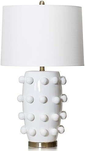 Modern Ceramic Linden Table Lamp - 30" White Ball Farmhouse Design, Classic Nightstand Large Lind... | Amazon (US)