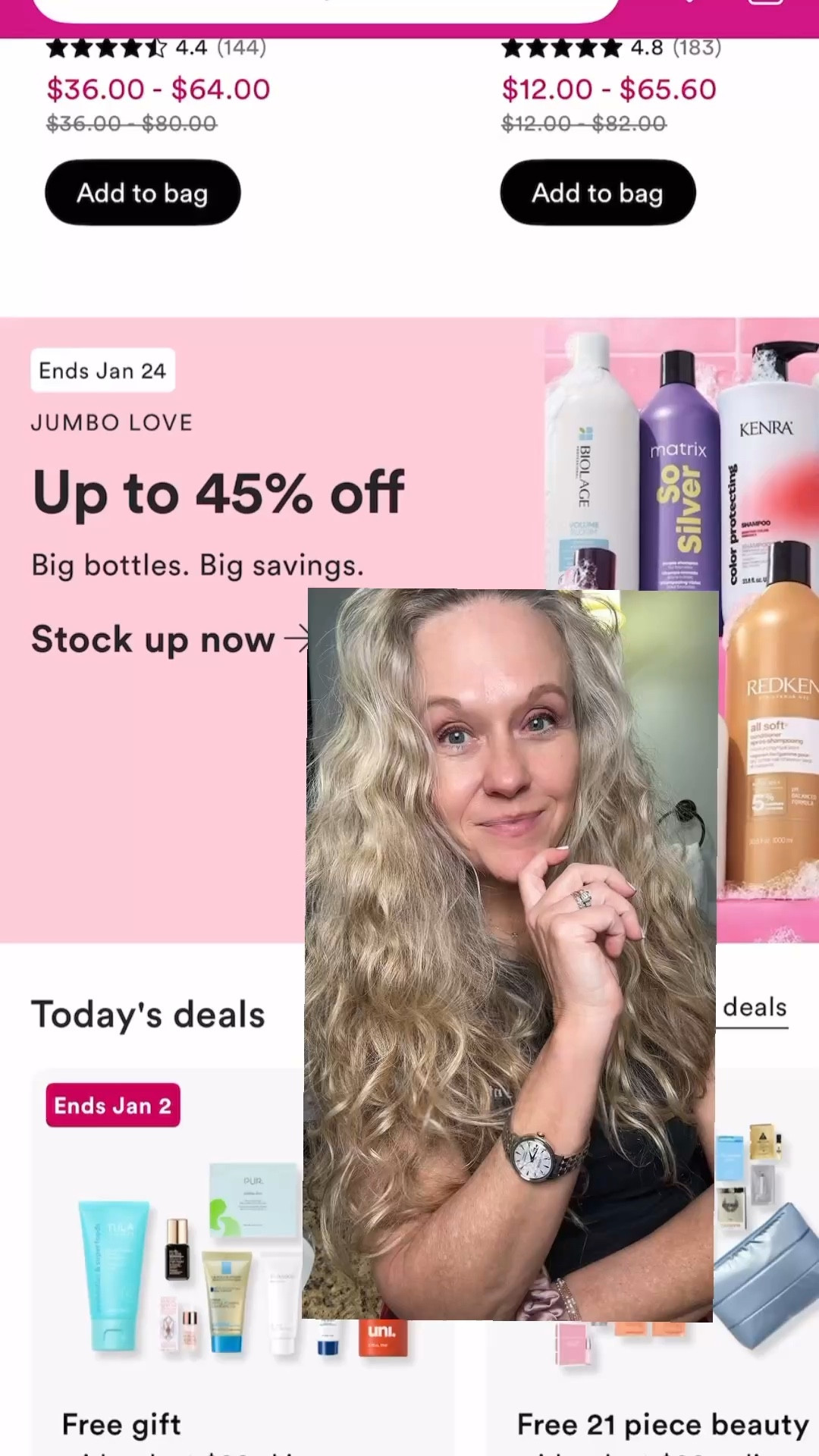 And while I’m at Ulta… it’s the Jumbo Love event where 10 Curlsmith products are included.  I’m more than happy to share which I use regularly.  

#curlyhair #wavyhair #curlsmith #ulta

#LTKOver40 #LTKBeauty #LTKselfcare