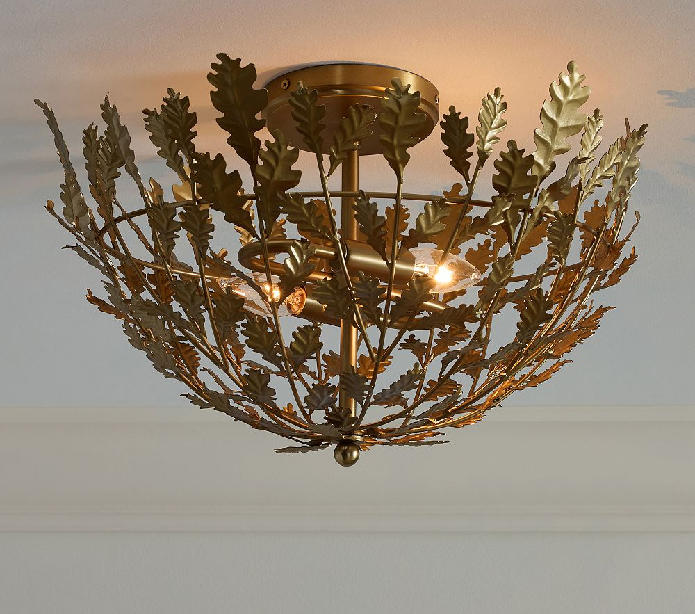 Foliage Metal Semi Flush Mount (19") | Pottery Barn Kids