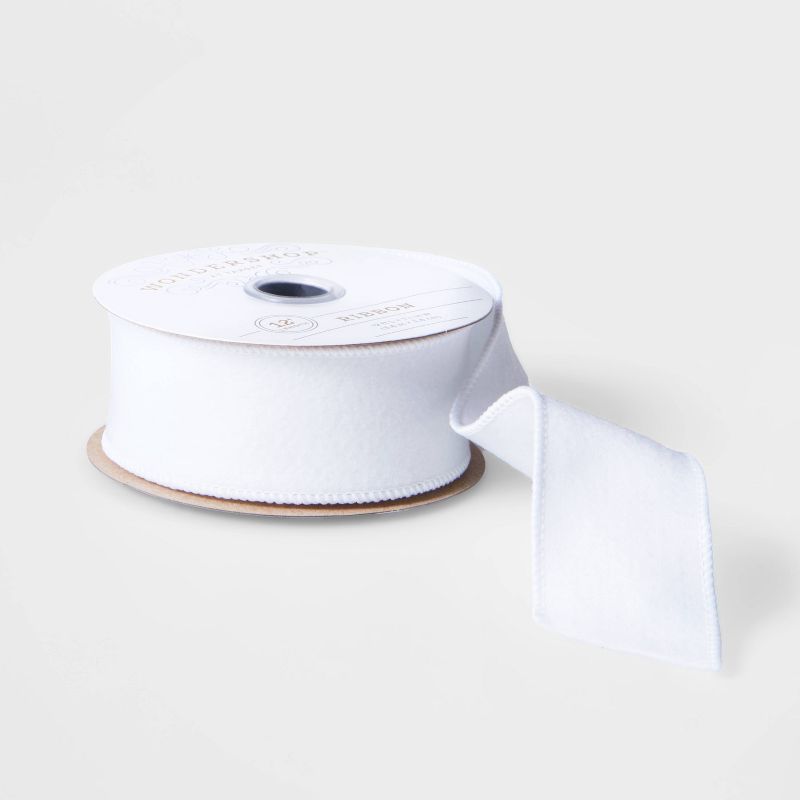 1.5" Felt Fabric Ribbon White 12ft - Wondershop™ | Target